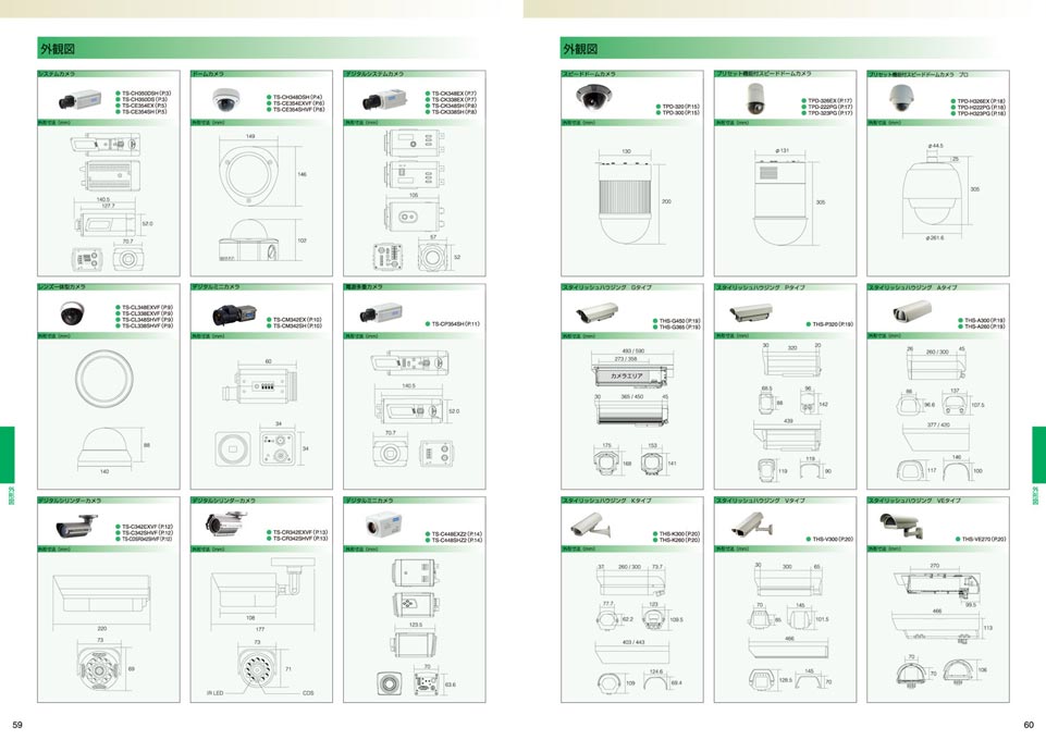 セキュリティシステム機器販売会社 セキュリティシステム総合カタログ デザイン サンプル P.59〜P.60