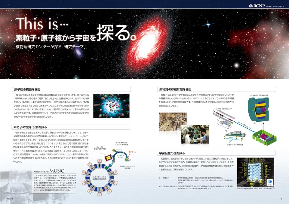 核物理研究 研究施設案内パンフレット デザイン サンプル P.7〜P.8