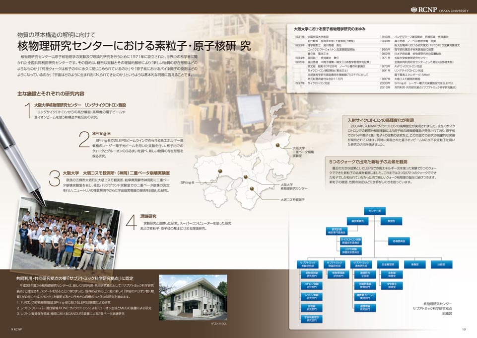 核物理研究 研究施設案内パンフレット デザイン サンプル P.9〜P.10