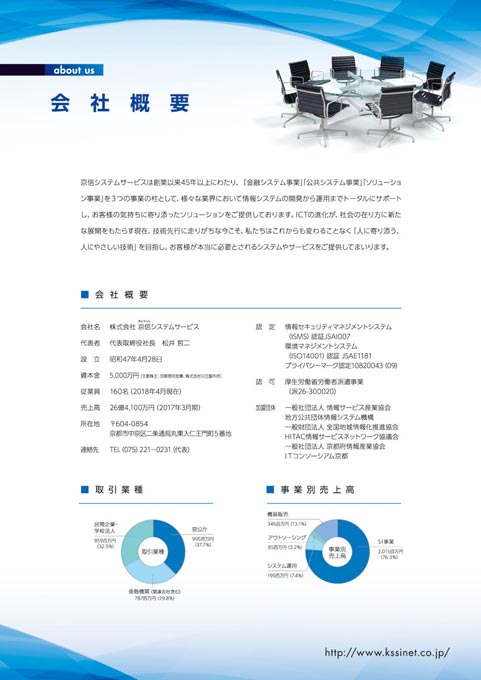 システム開発会社 会社案内パンフレット デザイン サンプル 挟み込みリーフ4