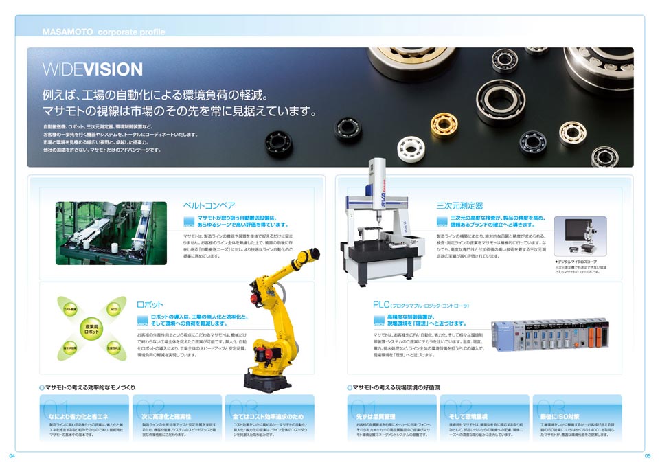 製造設備商社 会社案内パンフレット デザイン サンプル P.4〜P.5