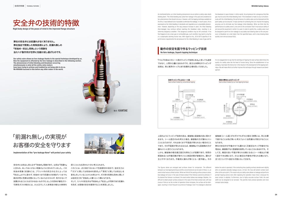 安全弁開発製造会社 安全弁総合カタログ デザイン サンプル P.4〜P.5