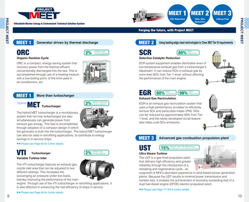船舶用エンジン製造会社 船舶用エンジン総合カタログ デザイン サンプル P.9〜P.10