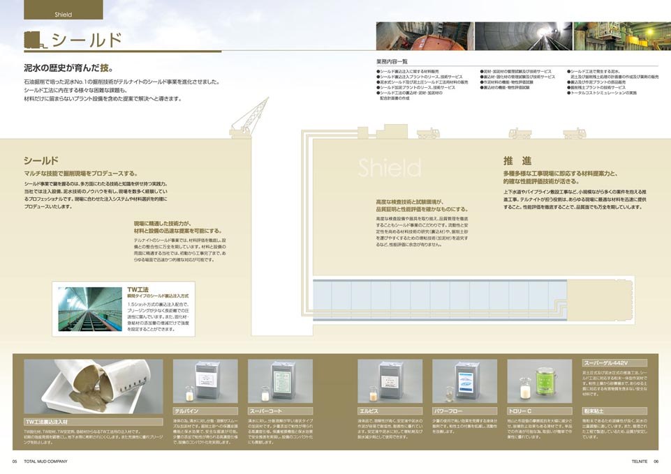 土壌改質剤製造メーカー 事業案内パンフレット デザイン サンプル P.5〜P.6