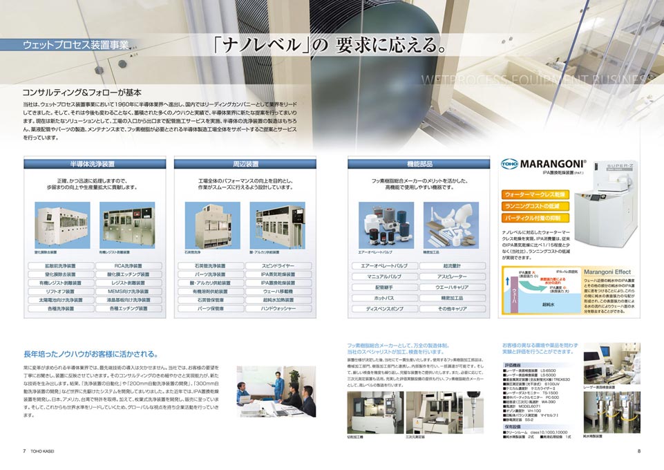 フッ素樹脂加工メーカー 会社案内パンフレット デザイン サンプル P.7〜P.8